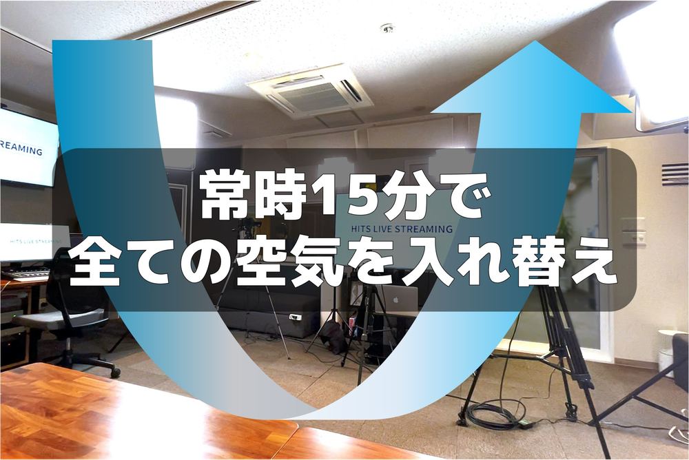 常時15分で全ての空気を入れ替える換気設備